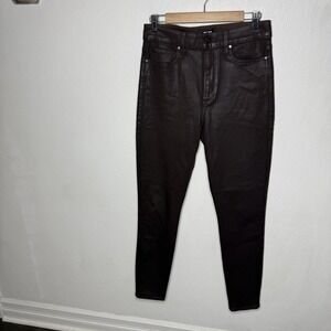 Paige Cheeky Chicory Coffee Brown Luxe Skinny Faux Leather Pants Women's 30